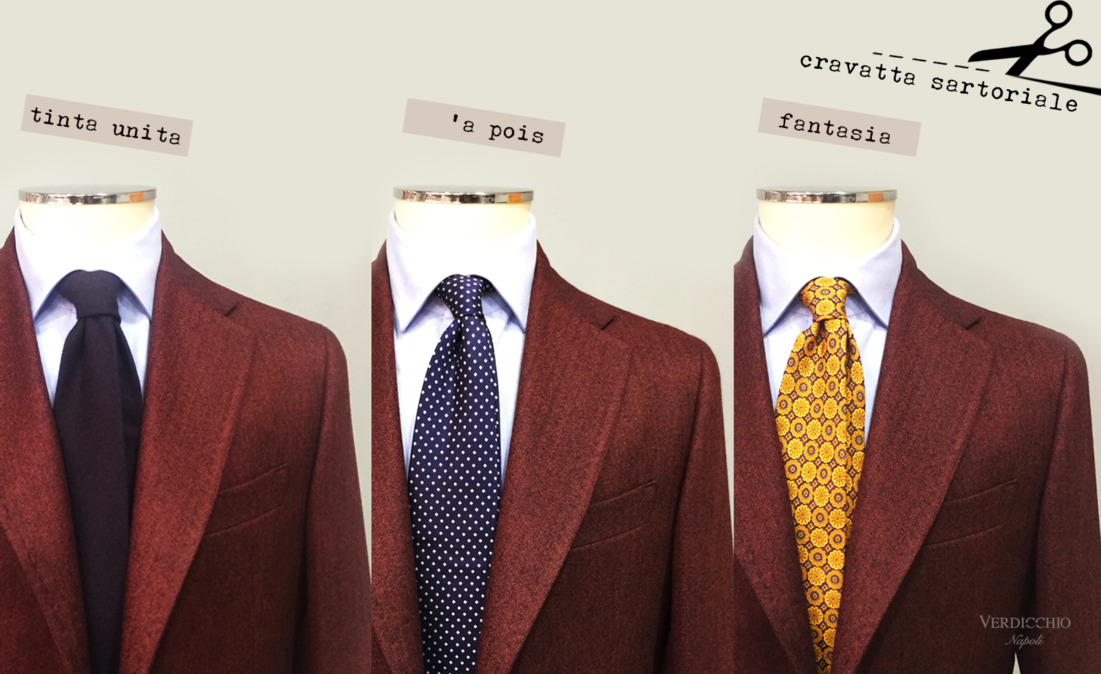 cravatta sartoriale 3 modelli e 3 fantasie